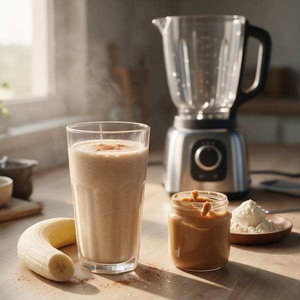 Vegan PB banana protein shake