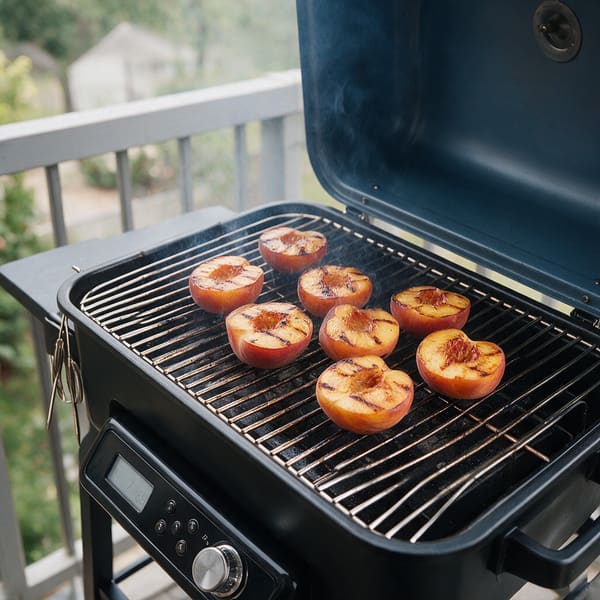 Grilled honey peaches