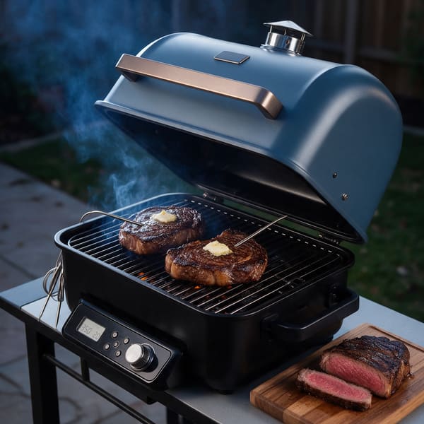 Double-smoke reverse-sear steak