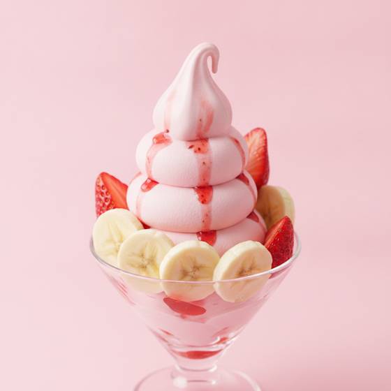 Strawberry banana fruit whip