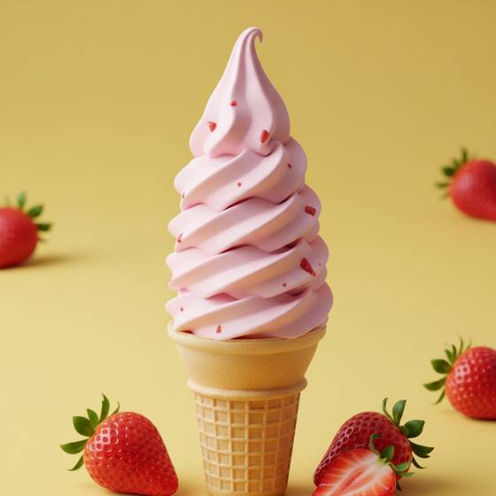 Strawberry soft serve