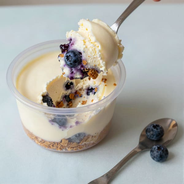 Blueberry cheesecake cottage cheese ice cream