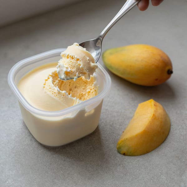 Mango cottage cheese ice cream