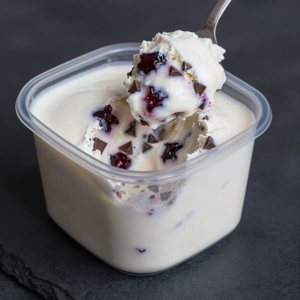 Cherry chocolate chunk Greek yogurt ice cream