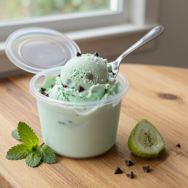 Mint chocolate chip protein ice cream